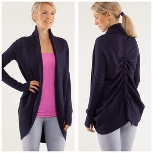 Lululemon Transformation Wrap Cardigan Sweater Size Small Blue Knit